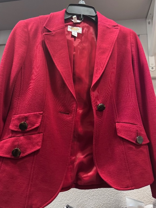 Talbots Stetch Red Blazer 4 - Picture 1 of 5